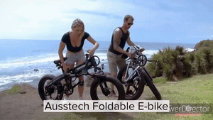 Ausstech Foldable Electric bike stored at the back of the car