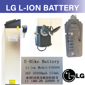 Ausstech Electric Bike Battery 36V 10.4Ah Genuine LG Lithium Ion Battery