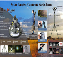 AUSSTECH Solar Garden/ Camping Bluetooth Music Lamp