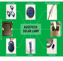 AUSSTECH Solar Garden Camping Bluetooth Music Lamp 