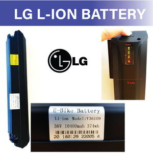Ausstech Electric Bike Battery 36V 10.4Ah Genuine LG Lithium Ion Battery